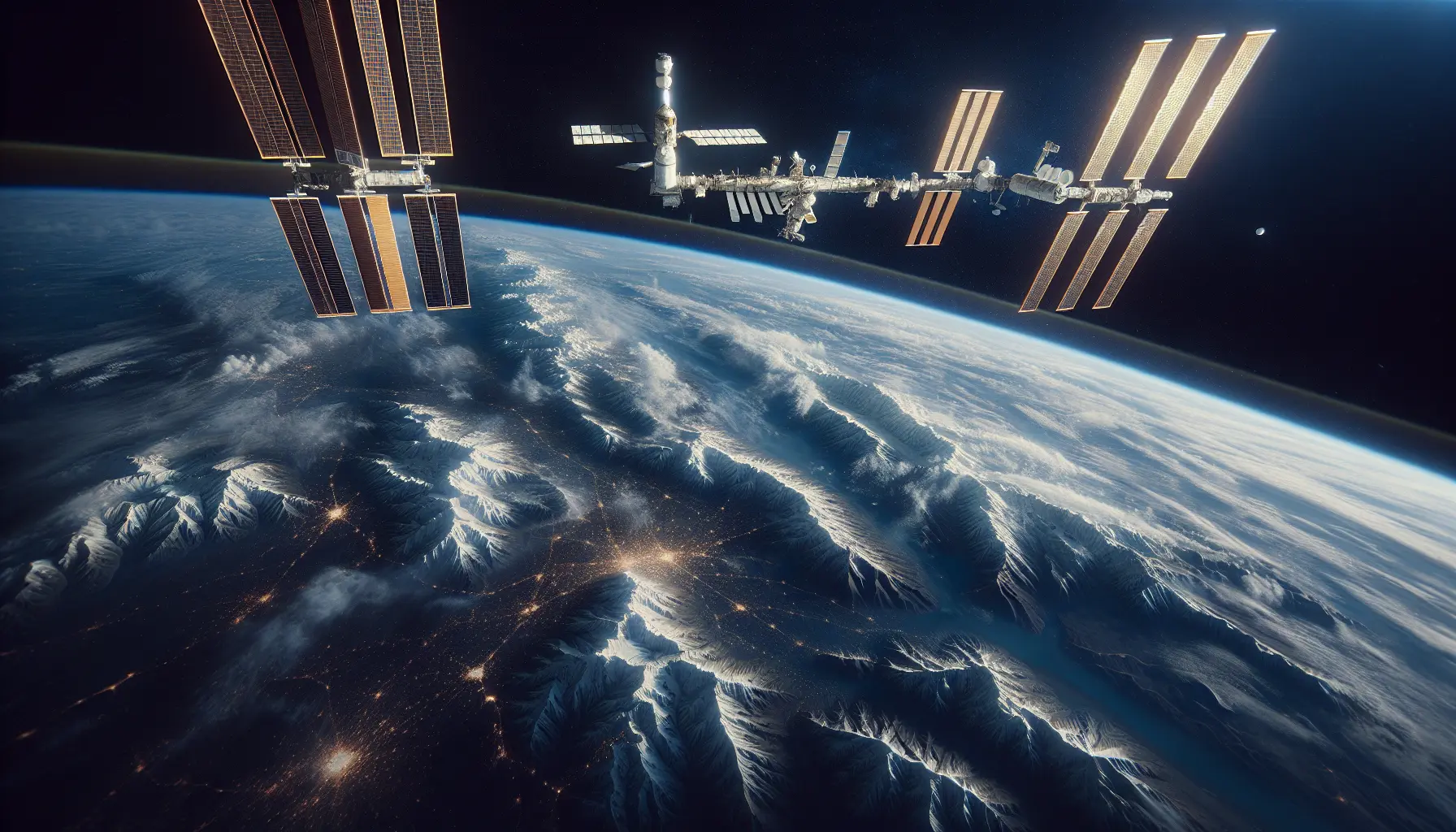 Astronauti sulla Stazione Spaziale Internazionale mentre lavorano a esperimenti scientifici