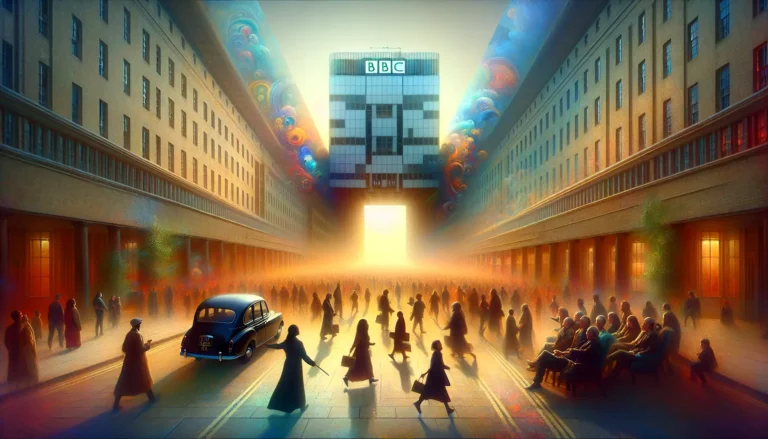 Broadcasting House, sede della BBC a Westminster, Londra, simbolo di cultura e tradizione britannica.