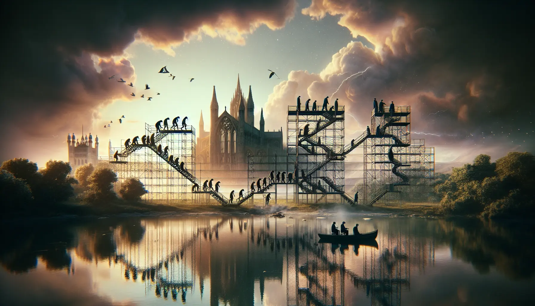 Ritratto di Charles Darwin con elementi naturali sullo sfondo, simbolo della sua teoria dell'evoluzione.