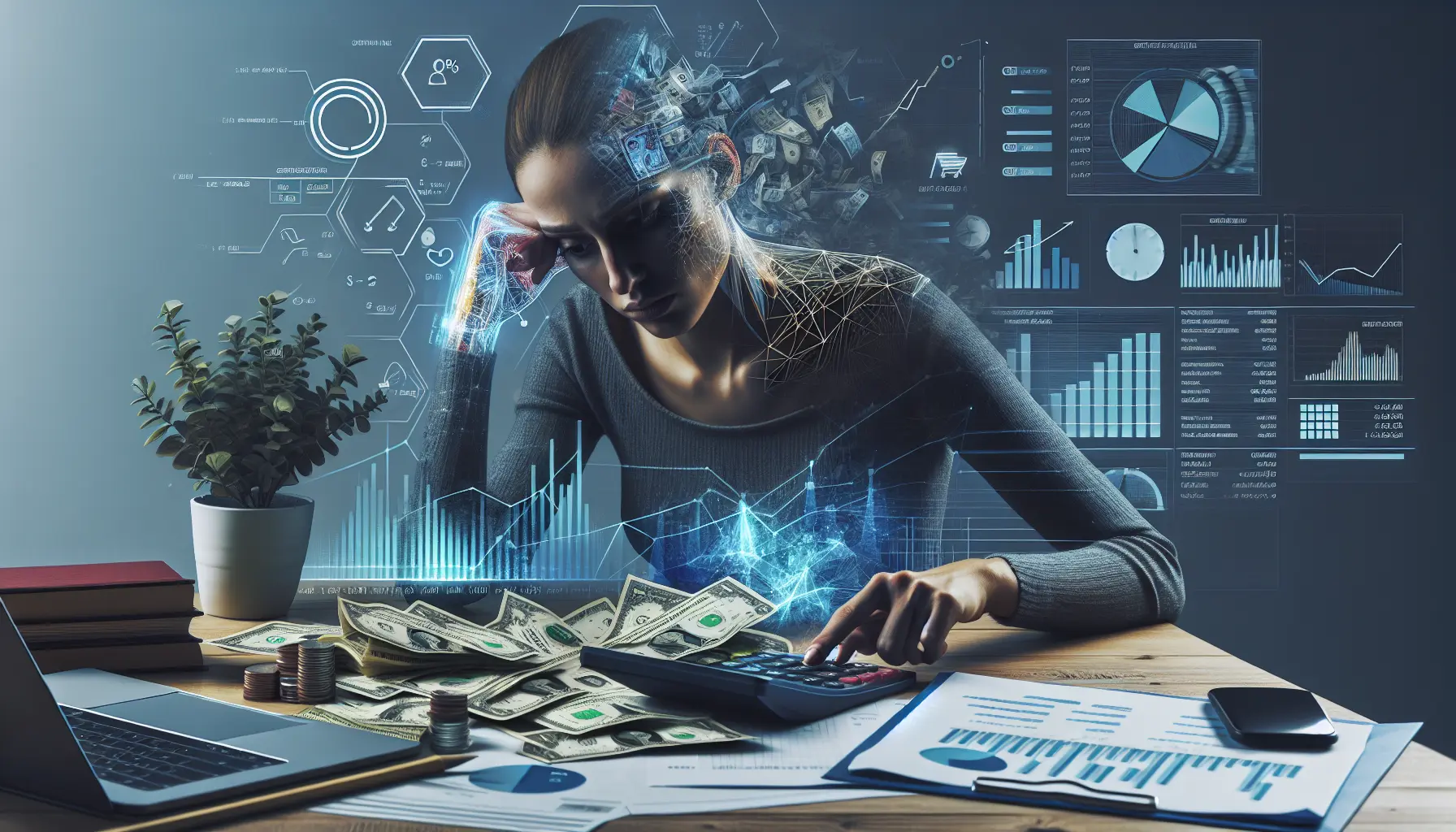 Un'immagine che rappresenta la connessione tra emozioni e decisioni finanziarie, con persone che discutono di budget e pianificazione.