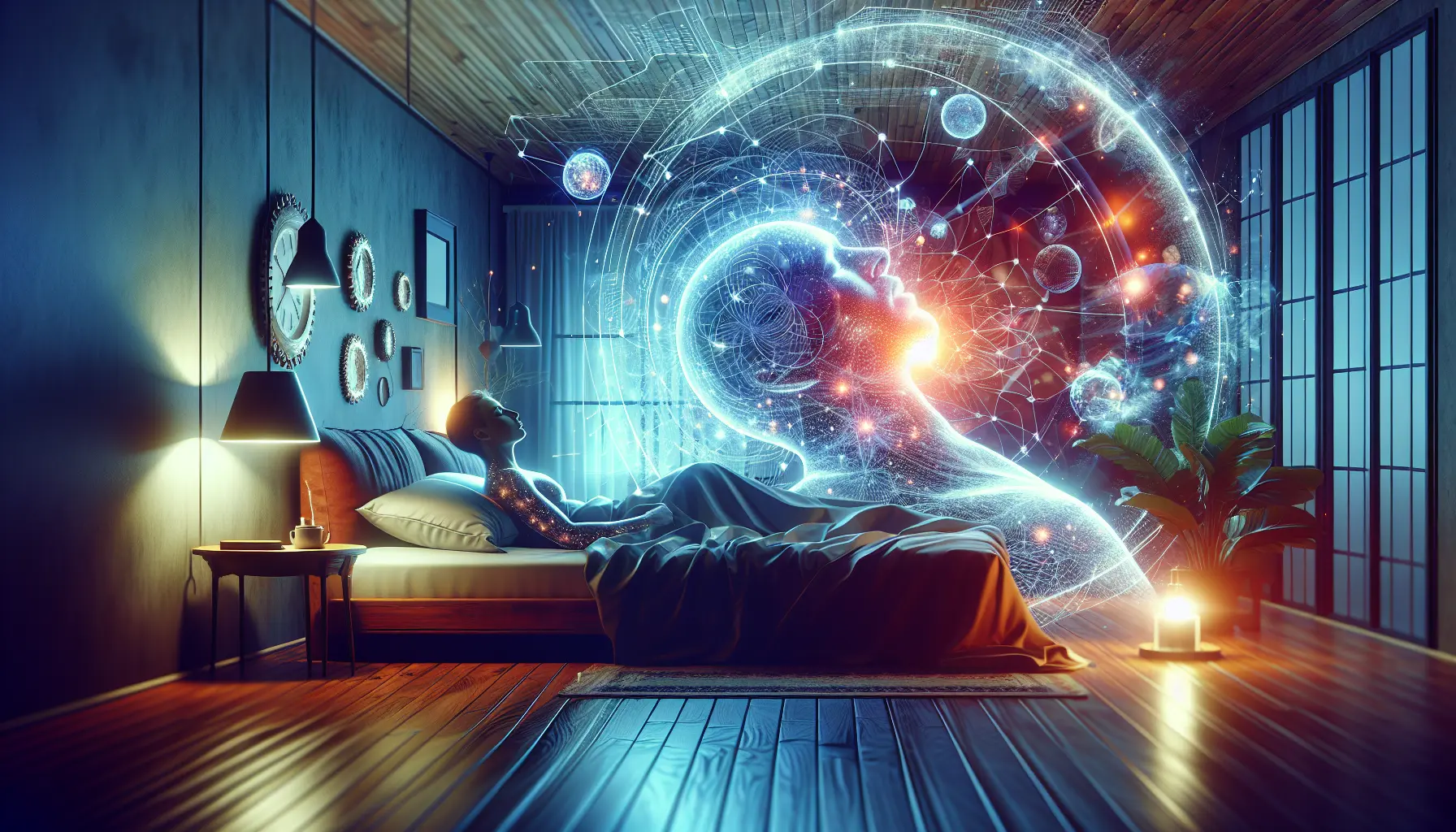 Una persona che dorme serenamente in un ambiente tranquillo e rilassante