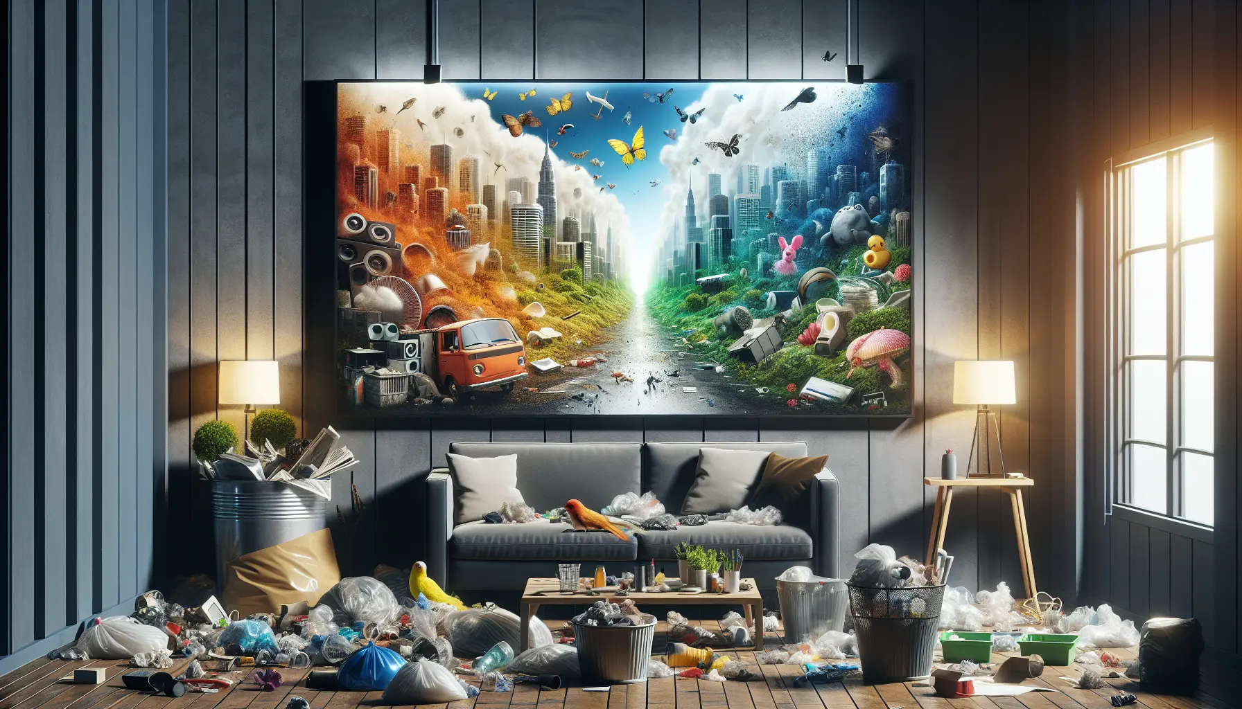 Un ambiente ordinato e minimalista che rappresenta il concetto di decluttering.