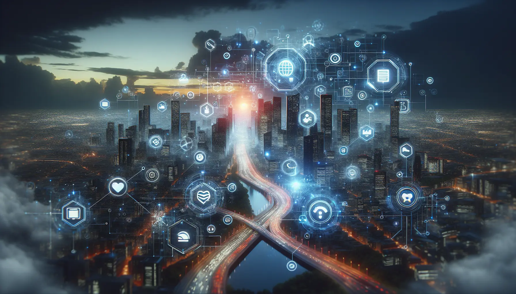 Illustrazione di una super app che integra vari servizi digitali in un'unica interfaccia