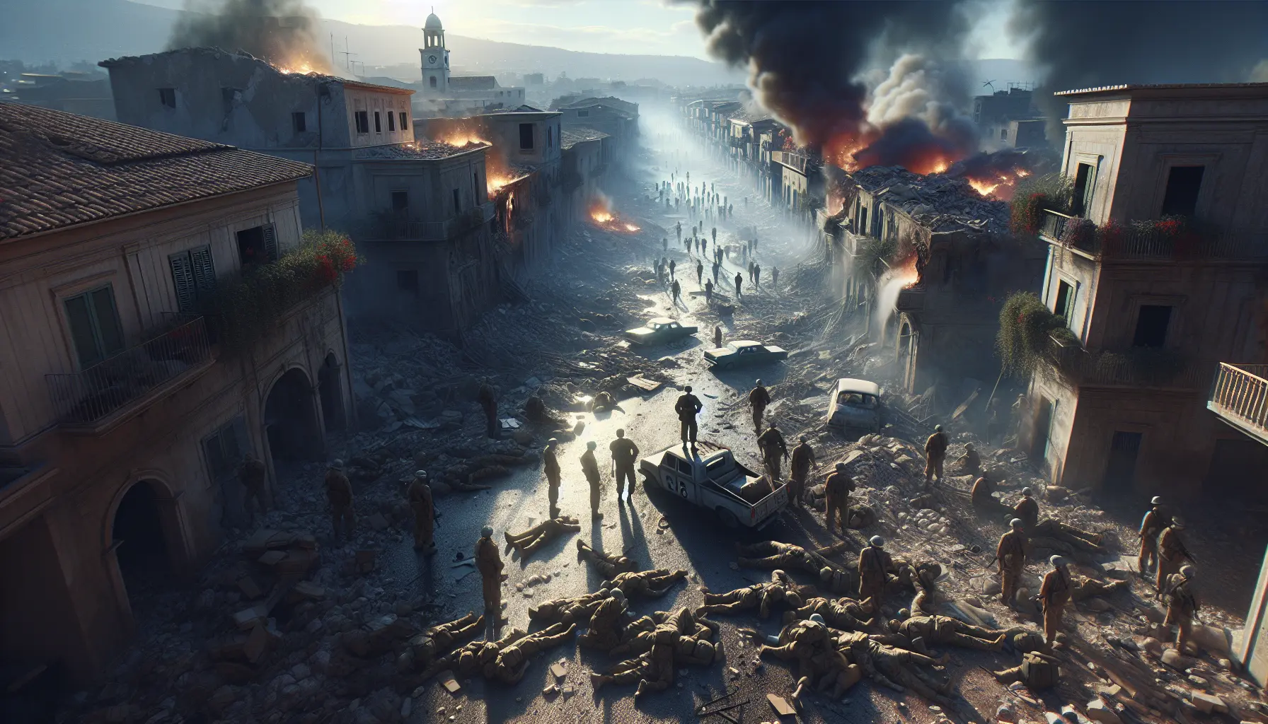 Rappresentazione storica dell'eccidio di Kindu, con aviatori italiani e il contesto del Congo belga.