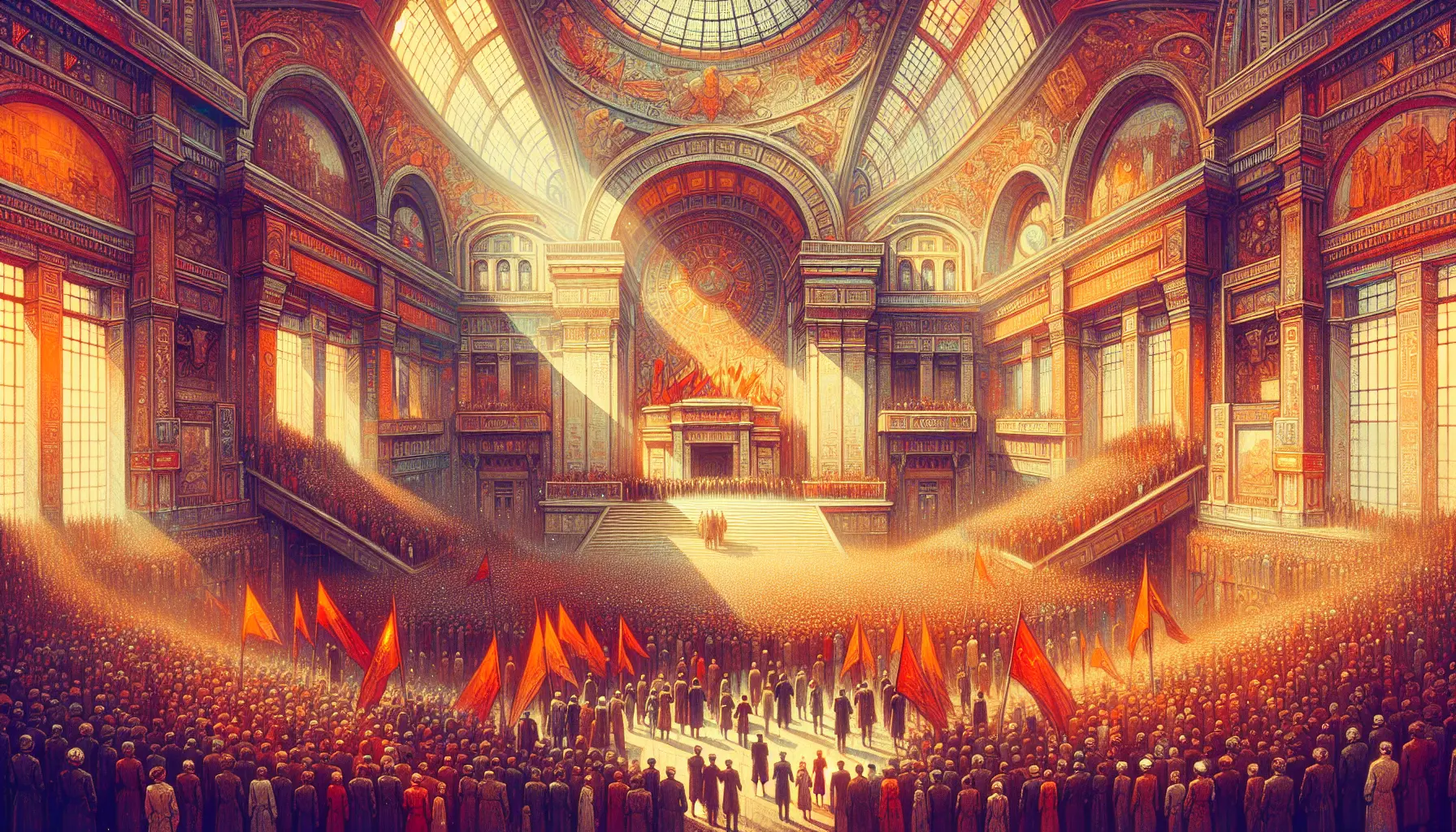 Ritratto di Lev Trockij con sfondo storico della Rivoluzione Russa, evidenziando il suo ruolo cruciale nella lotta per il socialismo.