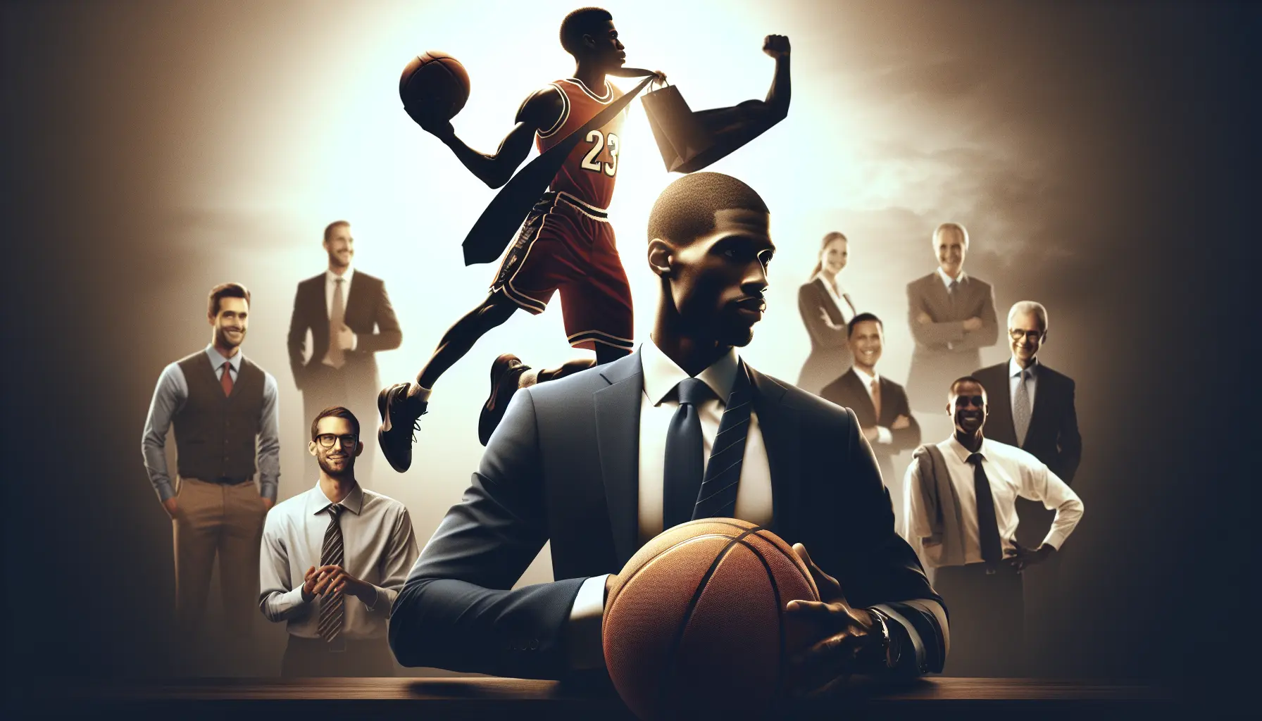 Magic Johnson in azione durante una partita di basket, simbolo di passione e leadership nel mondo dello sport.