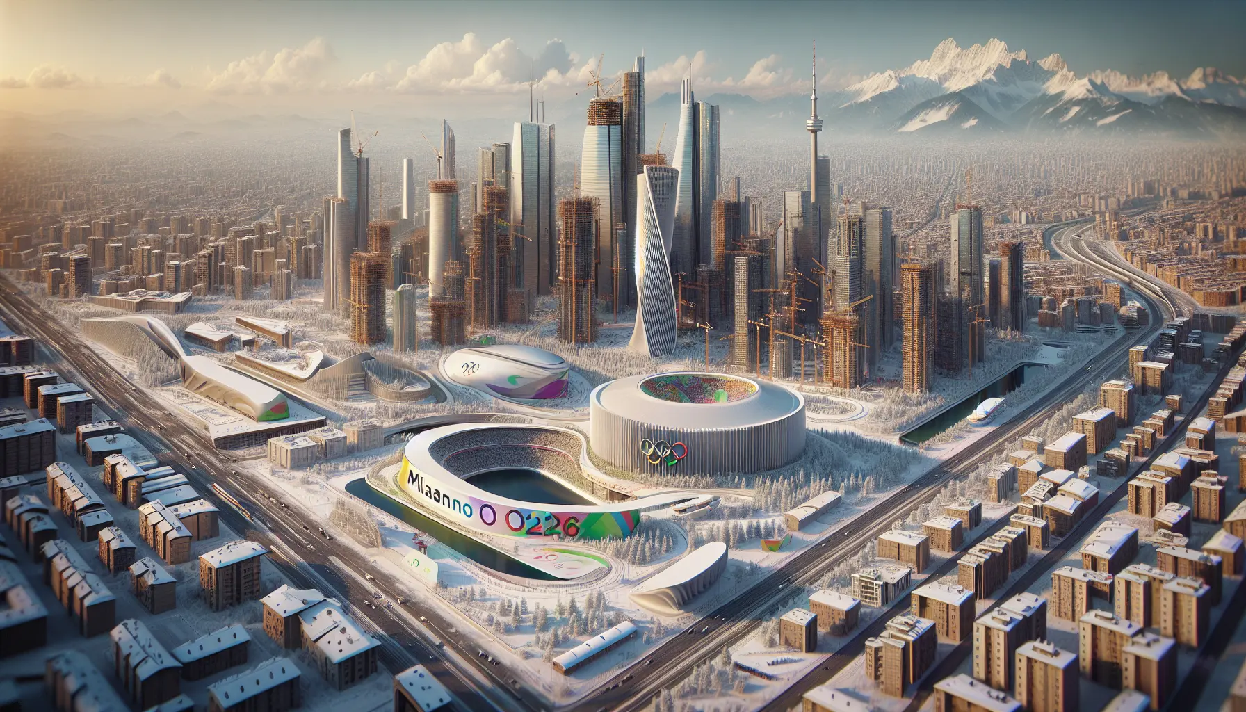 Vista panoramica di Milano e Cortina d'Ampezzo, simboli delle Olimpiadi 2026