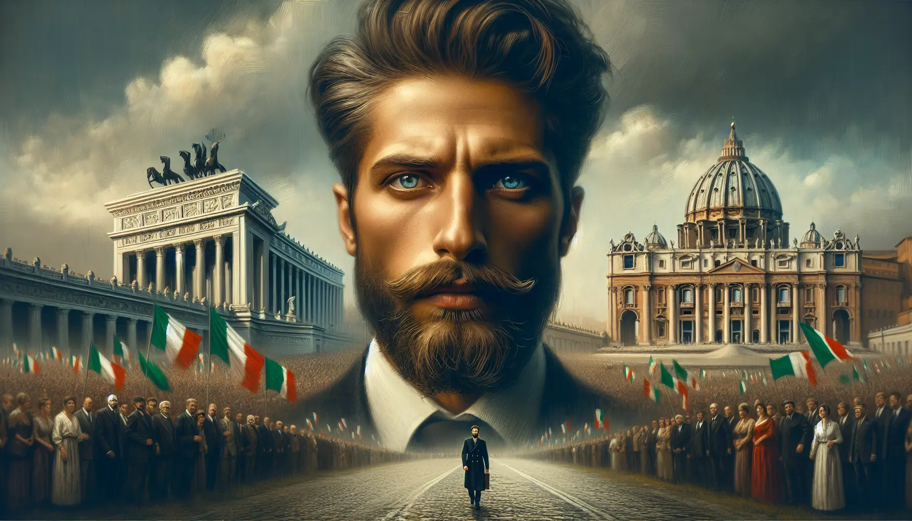 Ritratto di Sandro Pertini, settimo Presidente della Repubblica Italiana, con un sorriso caloroso e uno sguardo determinato.