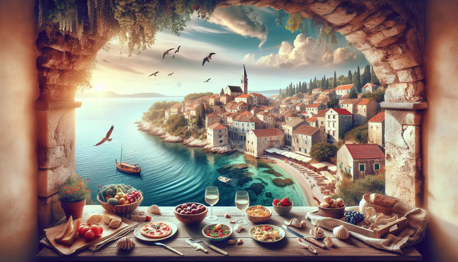 Panorama dell'Istria con colline verdi e mare blu, rappresentativo della bellezza naturale e culturale della regione.