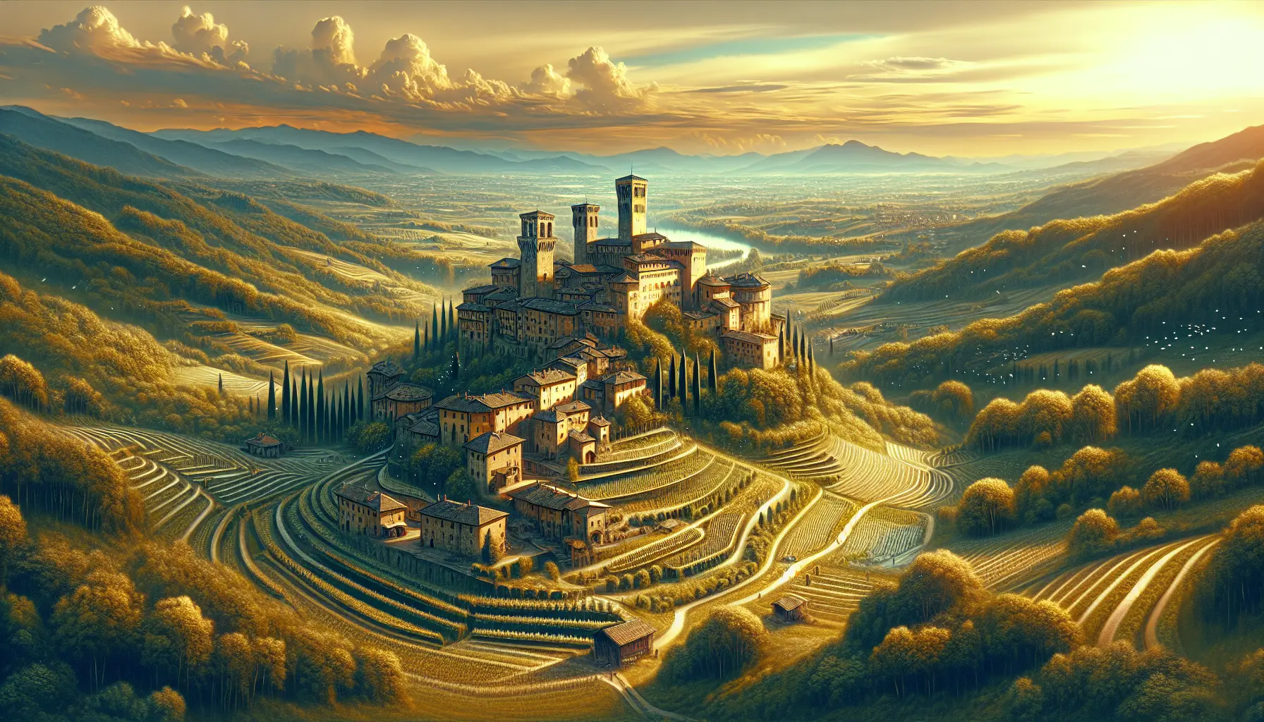 Panorama della Lunigiana con castelli e borghi medievali immersi nella natura