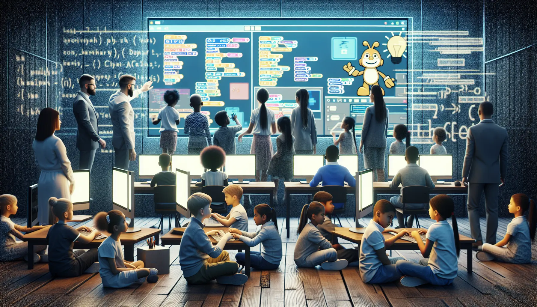 Un bambino che utilizza Scratch per creare un progetto di programmazione interattivo.