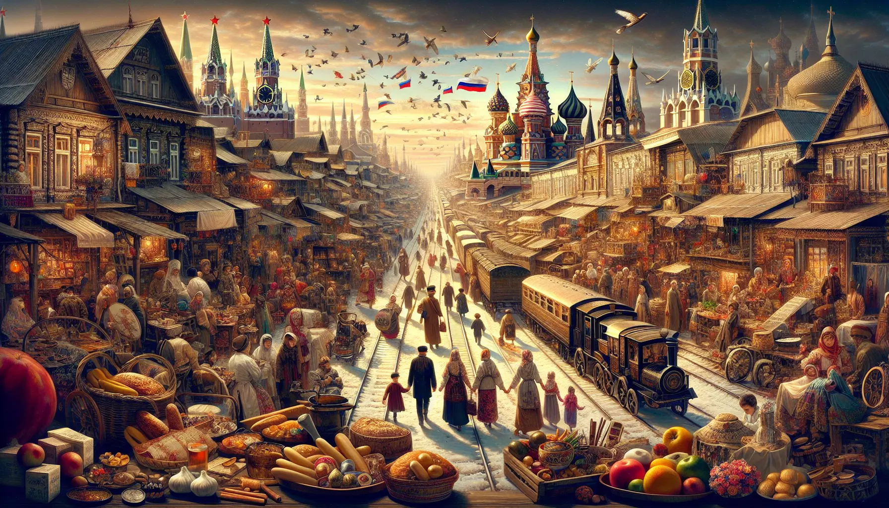 Un paesaggio urbano sovietico con monumenti storici e architettura tipica