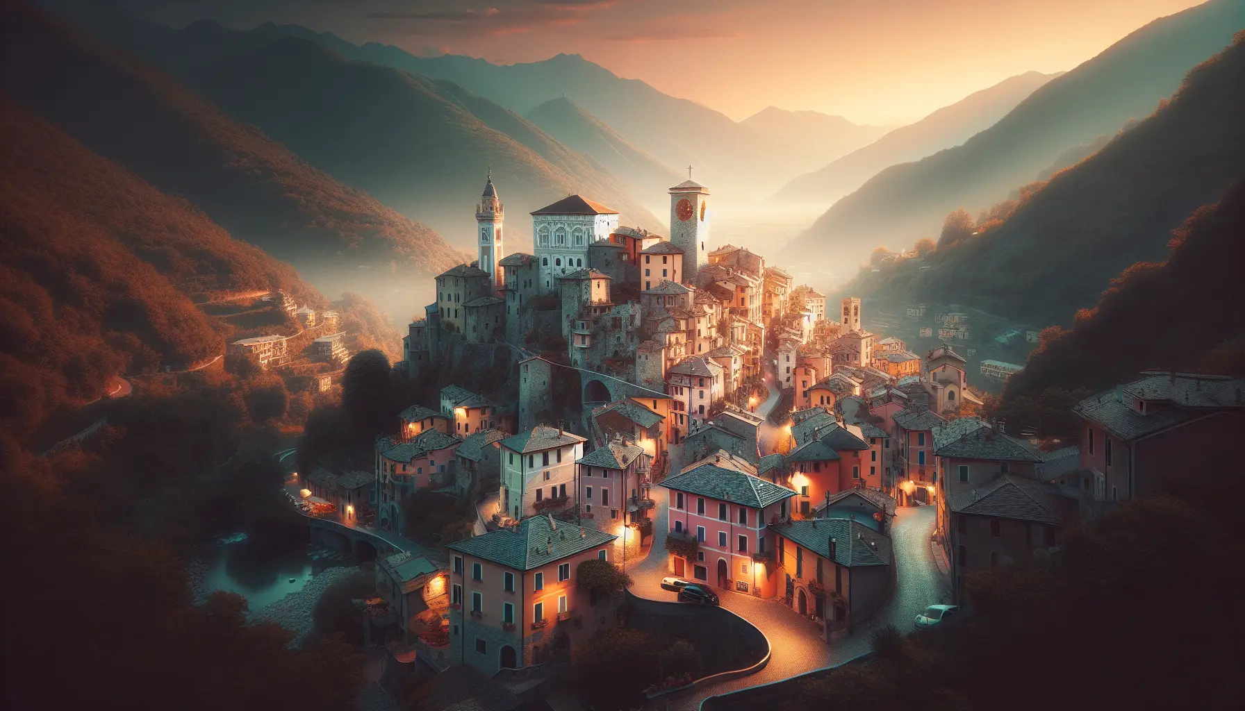 Panorama di Seborga con il suo castello e le stradine acciottolate che raccontano la storia del principato.