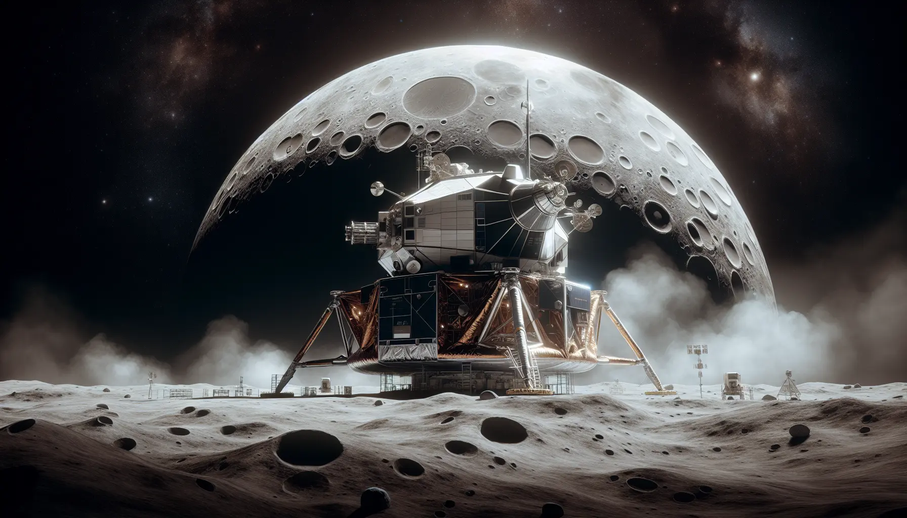 Astronauti di Apollo 8 in orbita lunare, con la Terra visibile in lontananza.