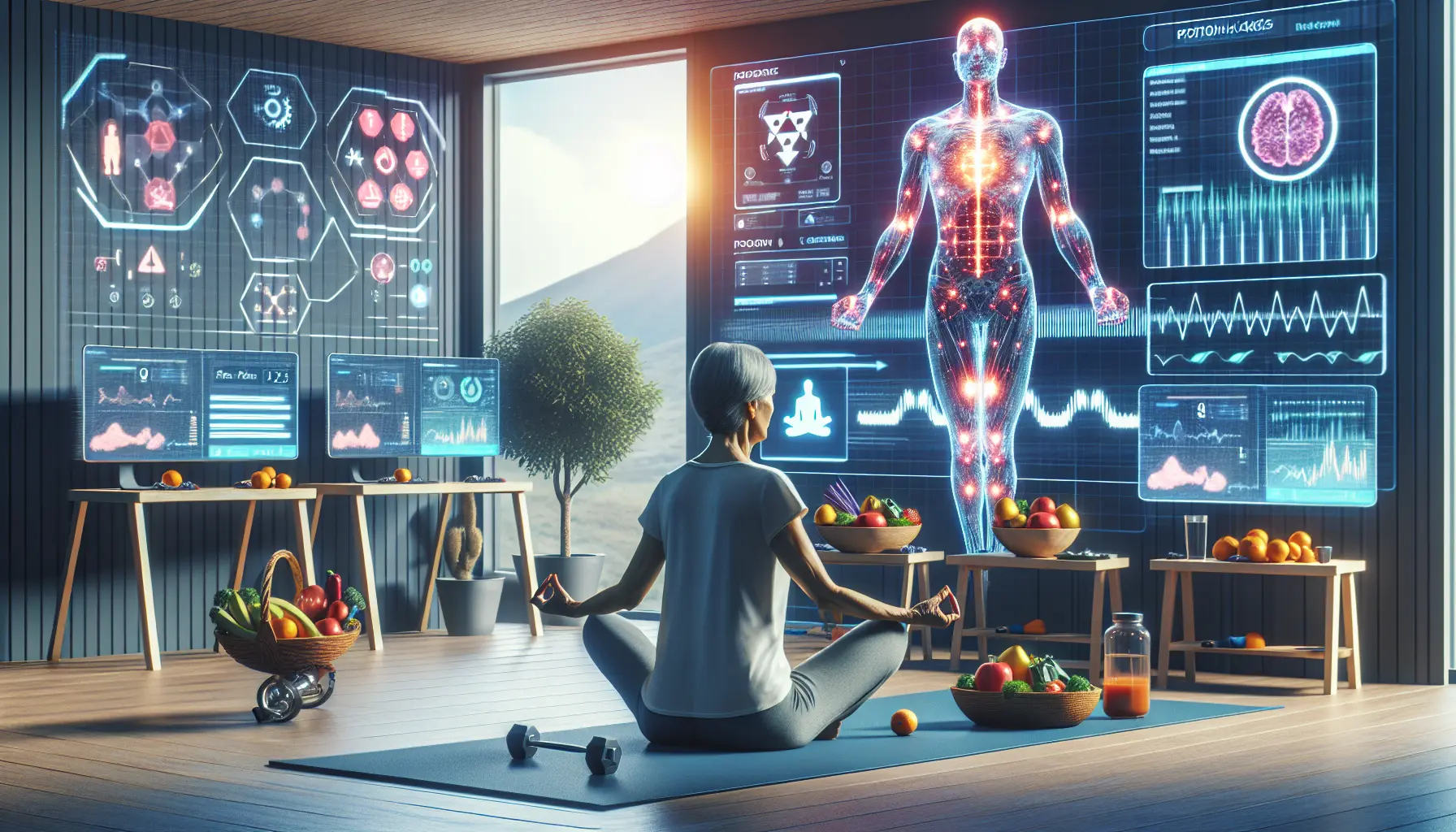 Rappresentazione visiva del biohacking e delle tecniche per il miglioramento del benessere personale.
