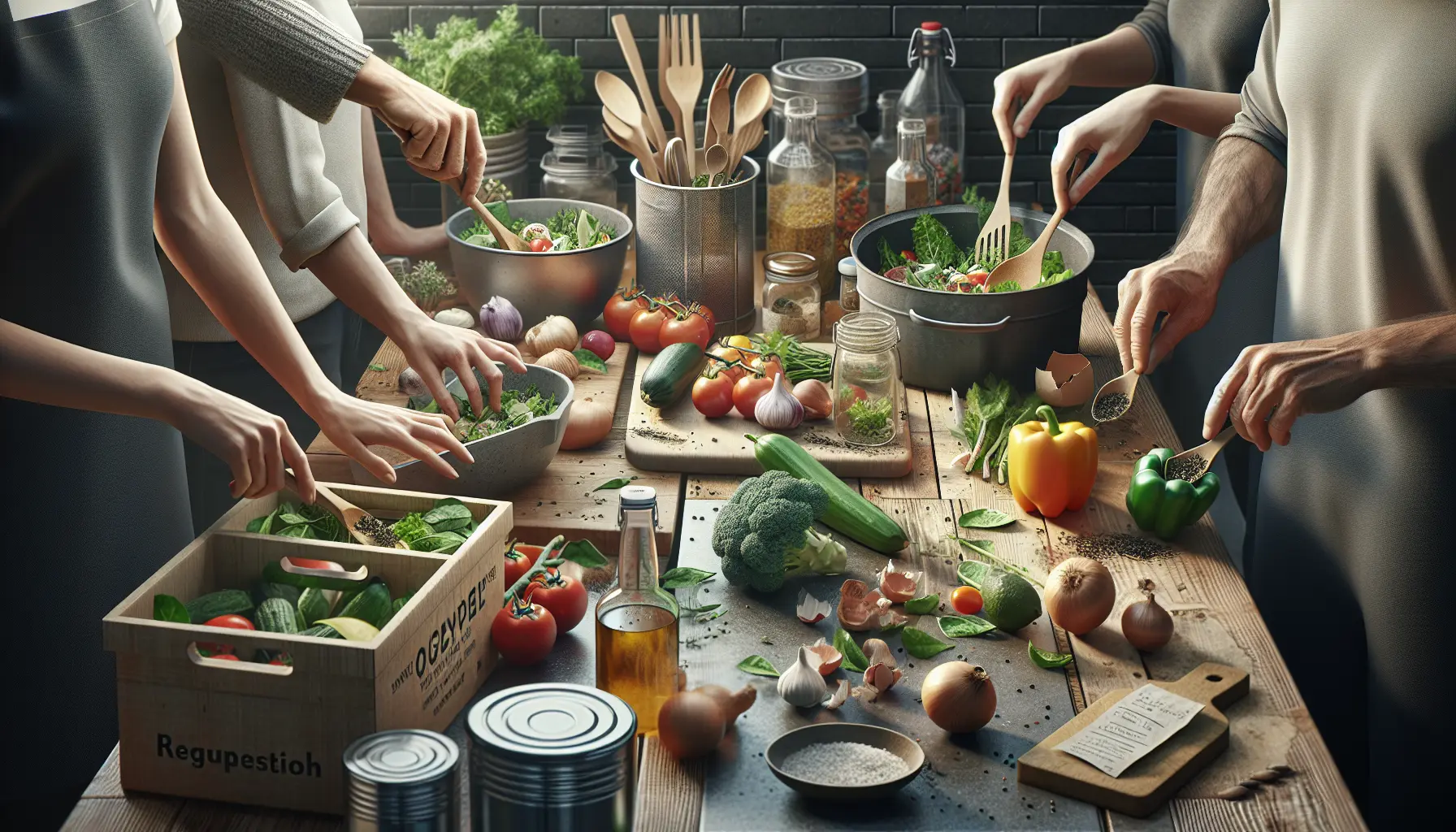 Cucina sostenibile con ingredienti freschi e ricette zero sprechi