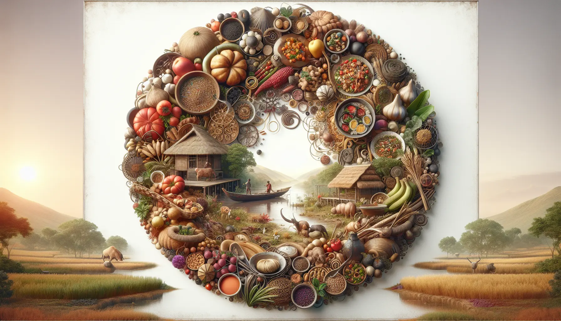 Un tavolo imbandito con piatti tradizionali che rappresentano diverse culture culinarie