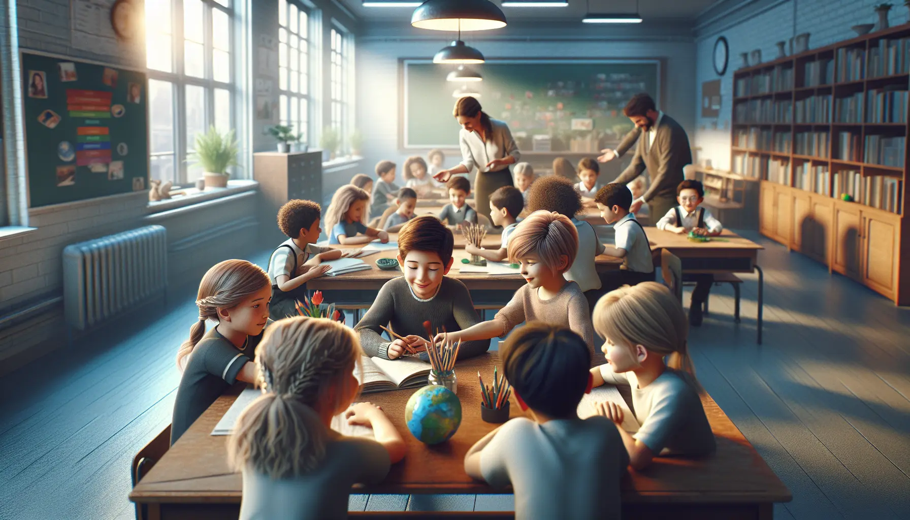 Bambini che giocano insieme, mostrando empatia e amicizia.