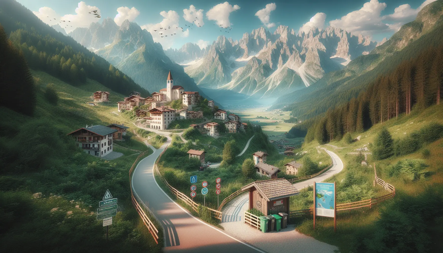 Panorama mozzafiato di Selvino, con le sue montagne e la vegetazione lussureggiante.