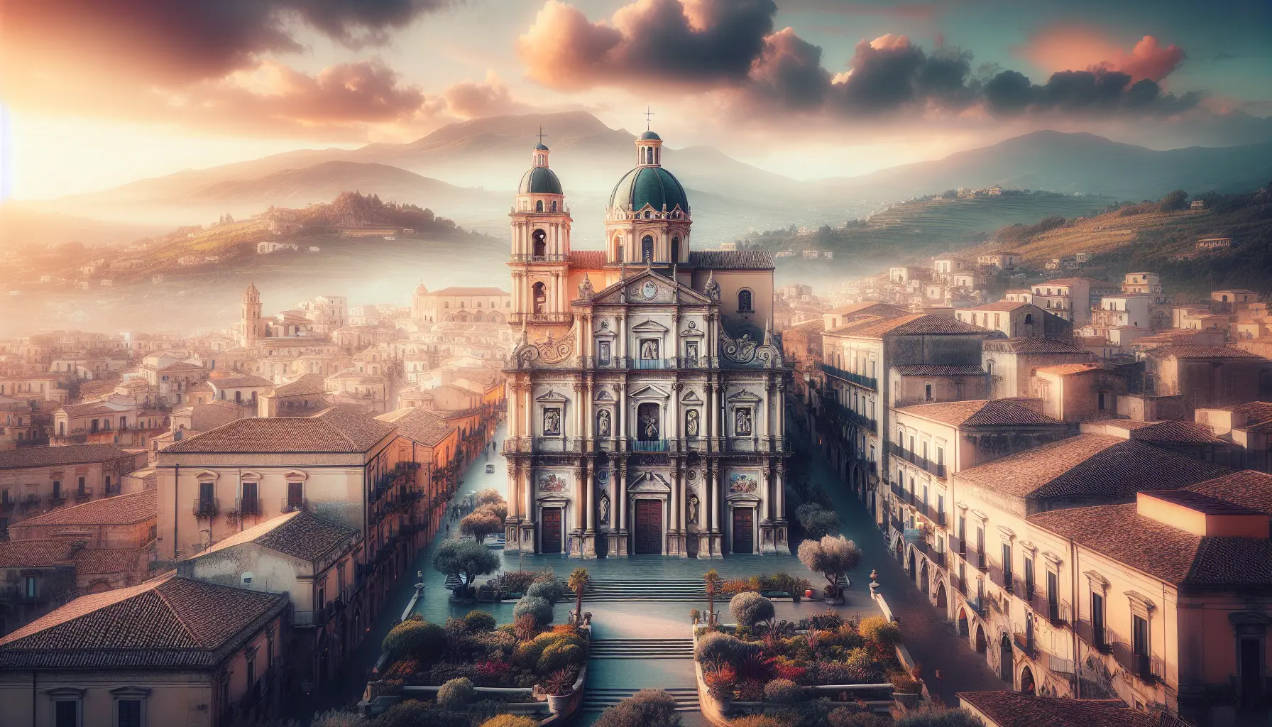Panorama di Lamezia Terme con il mare e le colline sullo sfondo