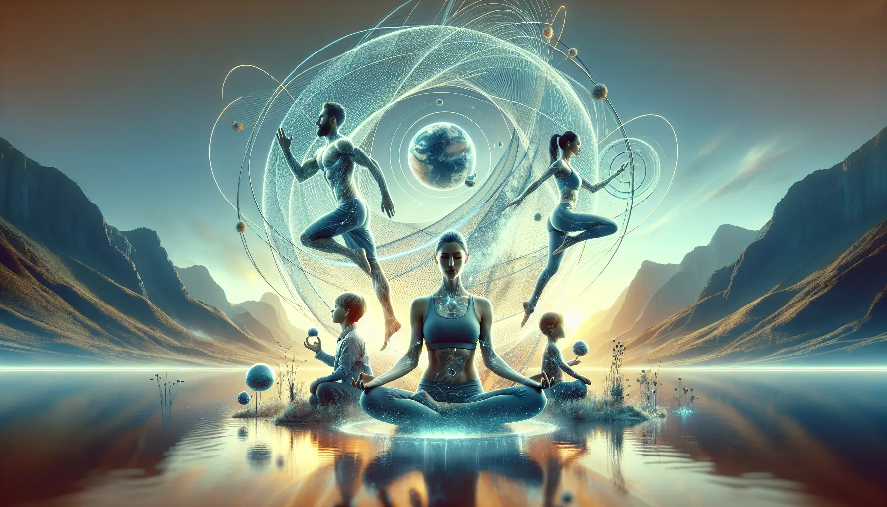 Una famiglia che pratica yoga insieme in un ambiente naturale