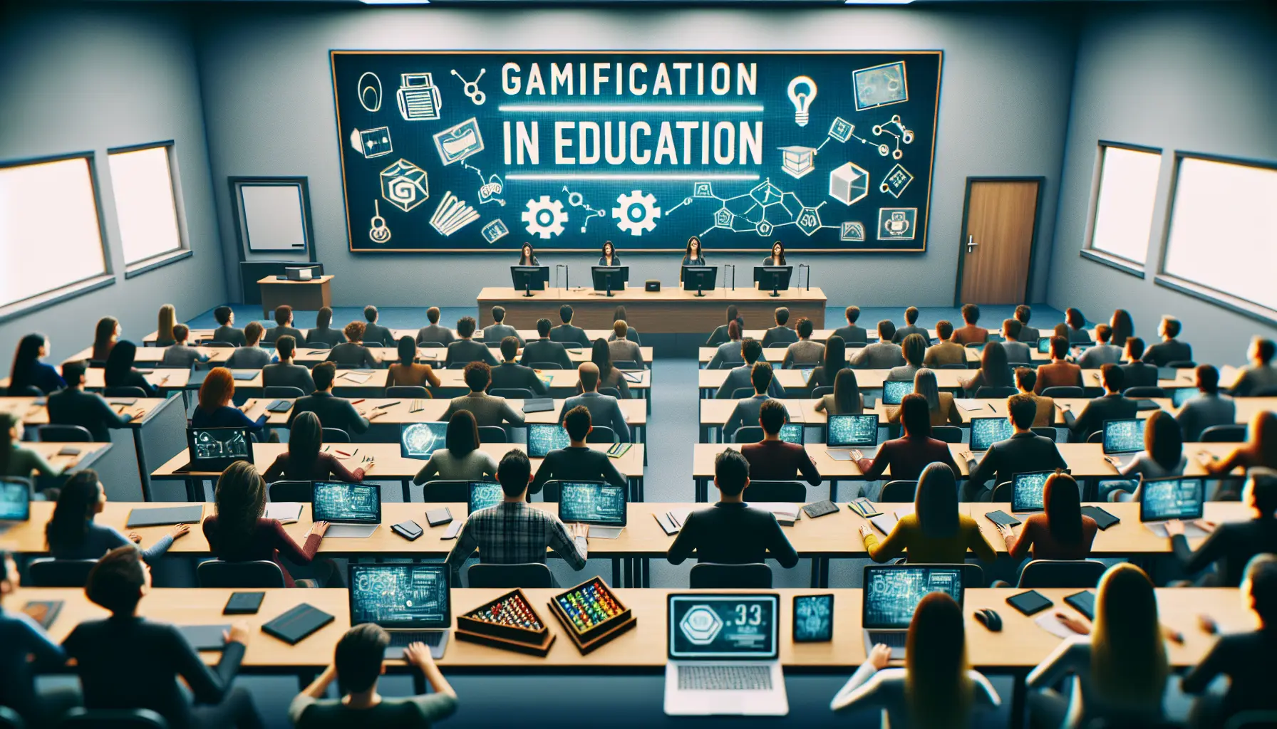 Studente che utilizza un'app educativa gamificata per studiare