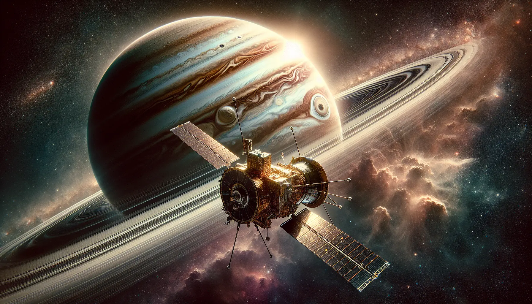 Immagine della sonda Pioneer 10 in viaggio nello spazio