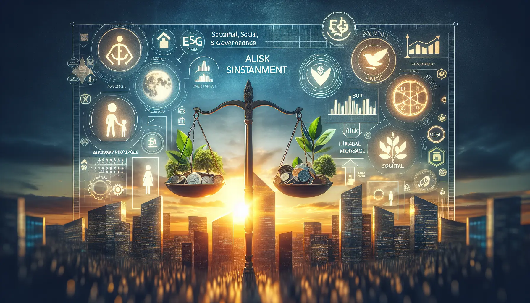 Un giovane investitore esamina grafici e dati su investimenti sostenibili.