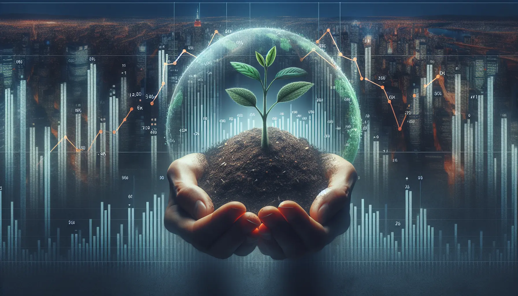 Un grafico che rappresenta la crescita degli investimenti sostenibili e il loro impatto positivo sull'ambiente.