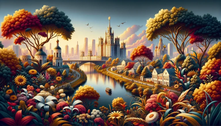 Un collage di immagini rappresentative delle diverse culture e tradizioni dell'Unione Sovietica, inclusi festival, arte e danza.