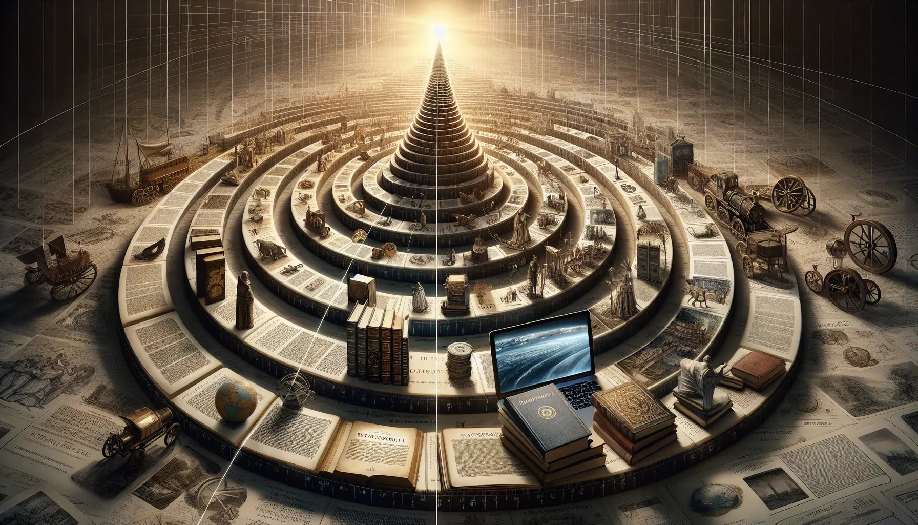 Un'immagine rappresentativa dell'Enciclopedia Britannica, con volumi antichi e moderni che simboleggiano la continua evoluzione del sapere.