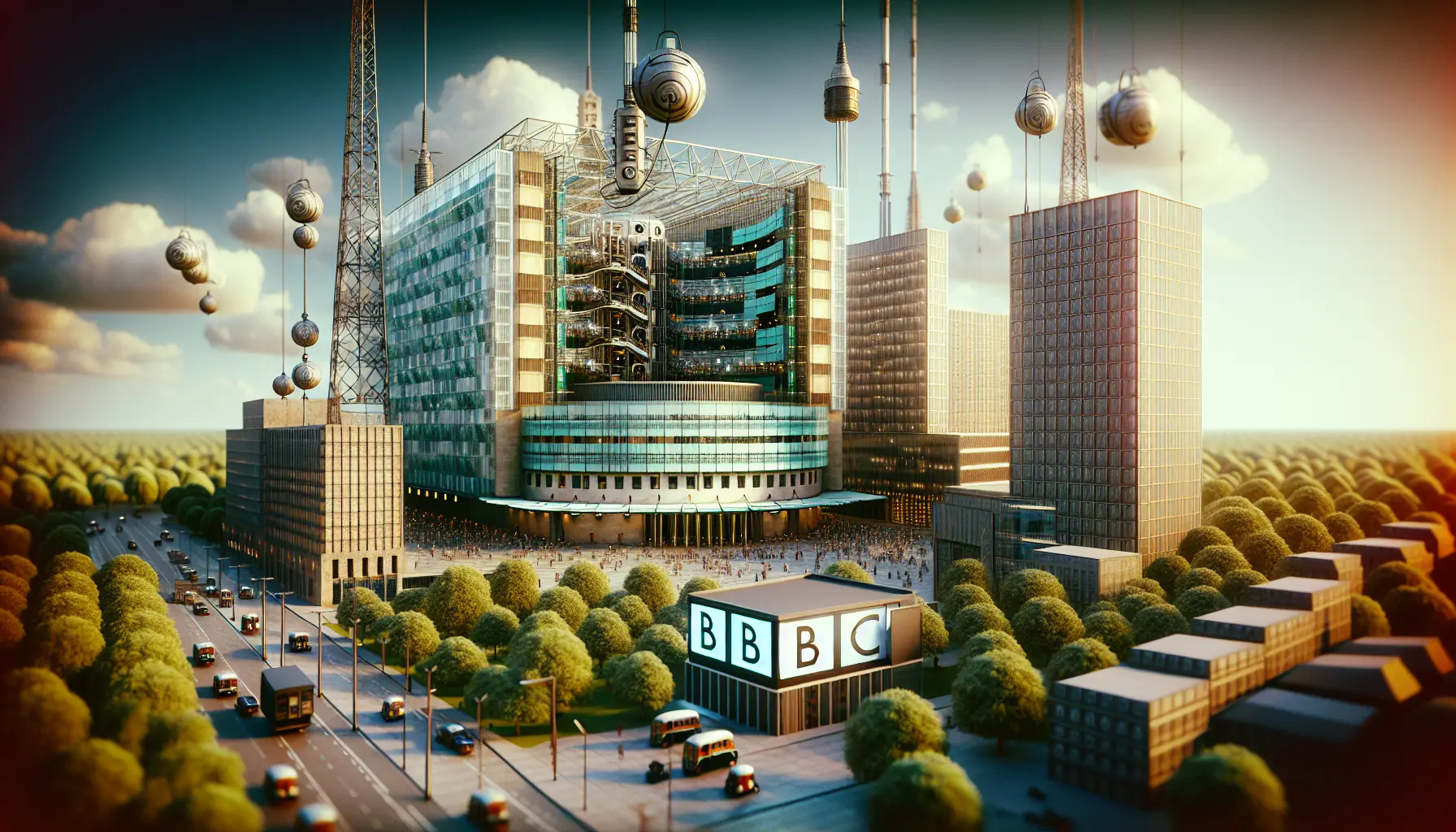 Un'immagine storica degli studi della BBC a Westminster, Londra, simbolo della cultura e della tradizione britannica.