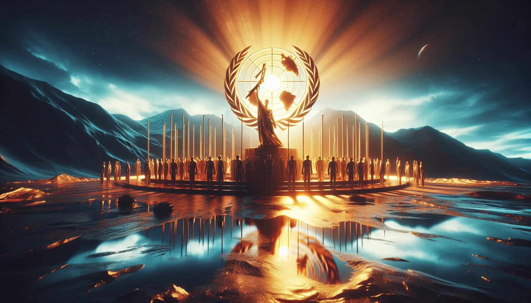 Un gruppo di persone di diverse etnie e culture unite per i diritti umani, simbolizzando l'unità e la diversità nella lotta per la giustizia.