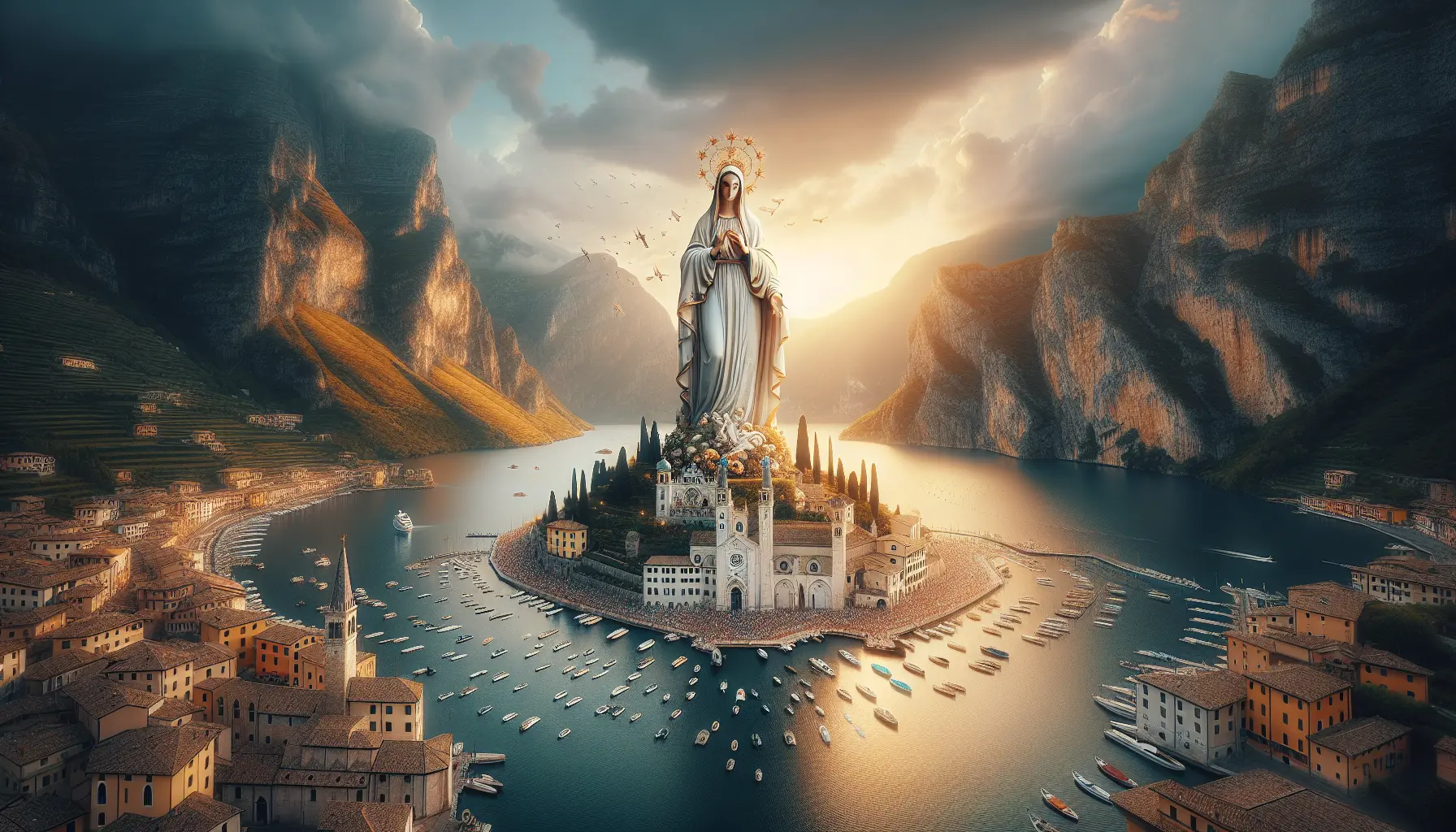 Una rappresentazione della Madonna di Loreto con il Bambino Gesù, simbolo di protezione e speranza per i fedeli.