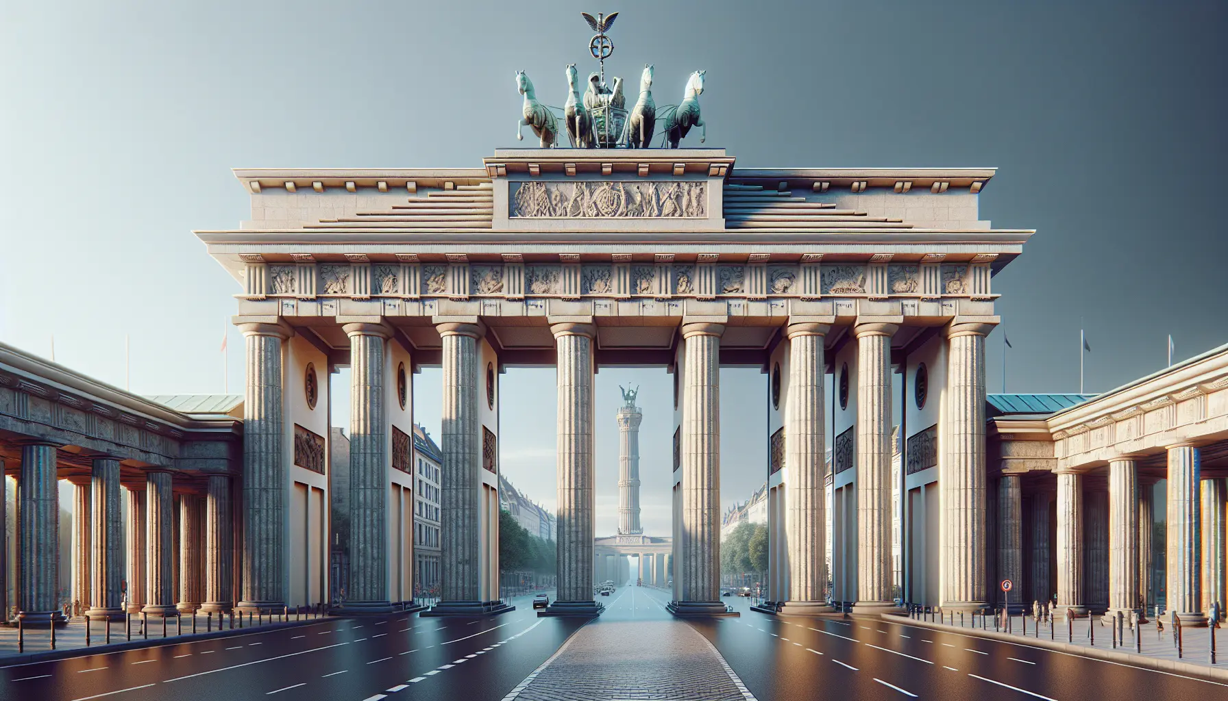 Vista della Porta di Brandeburgo illuminata di notte, simbolo di Berlino e della sua storia.