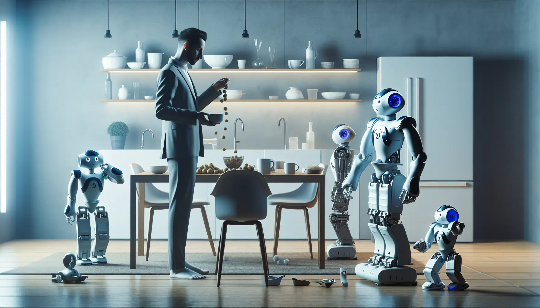 Un robot sociale interagisce con un bambino, evidenziando l'importanza della tecnologia nella vita quotidiana.