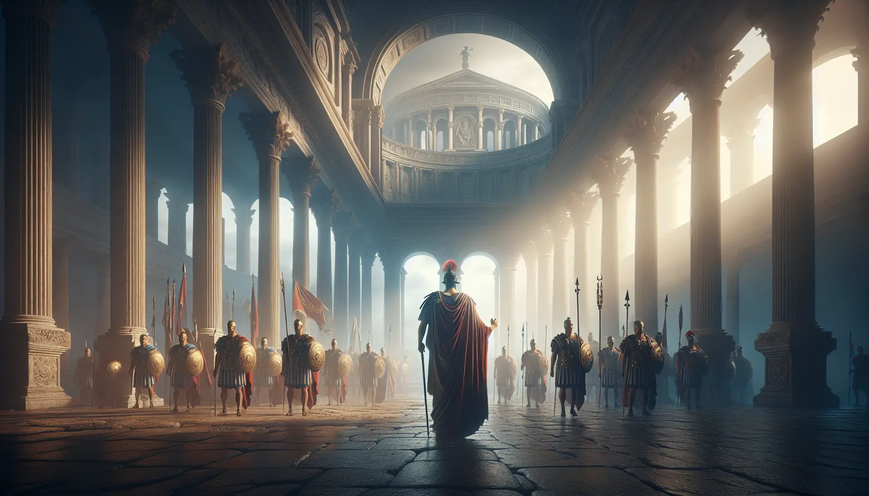 Rappresentazione artistica di Marco Emilio Lepido in un contesto storico romano