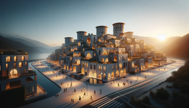 Un'immagine che rappresenta la moda sostenibile, con abiti realizzati con materiali ecologici e un ambiente naturale.