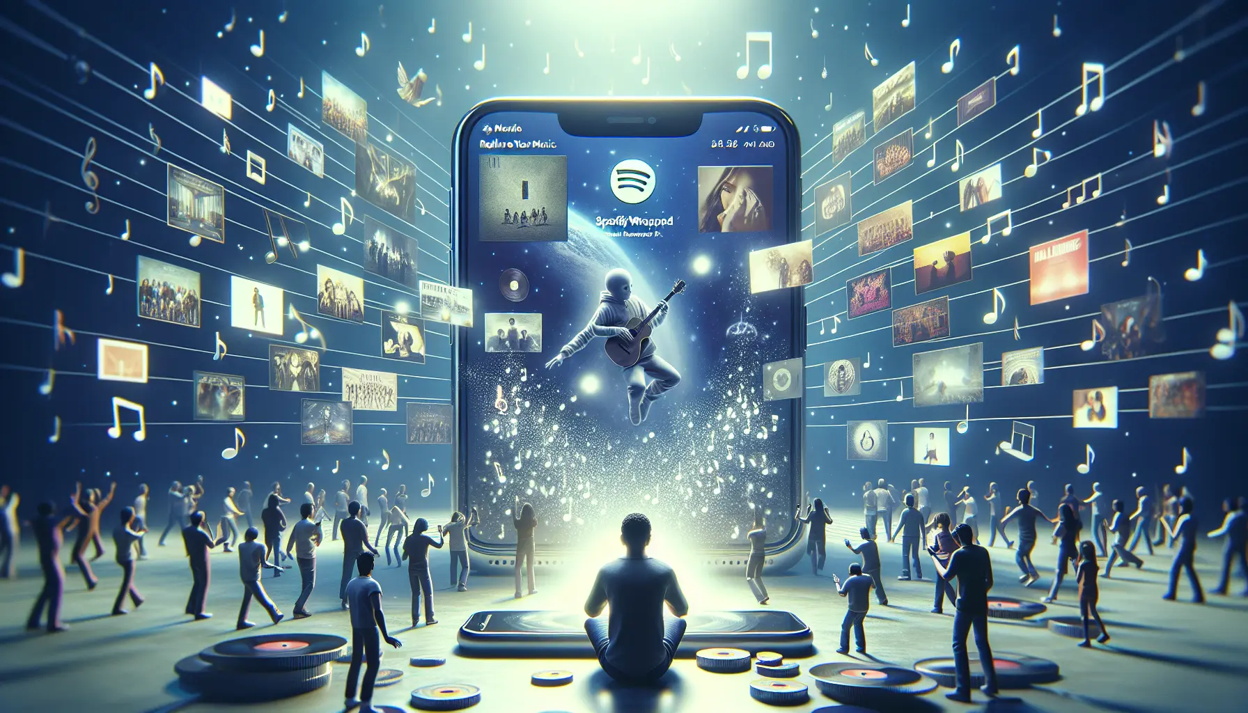 Un collage di copertine musicali rappresentative dell'esperienza Spotify Wrapped