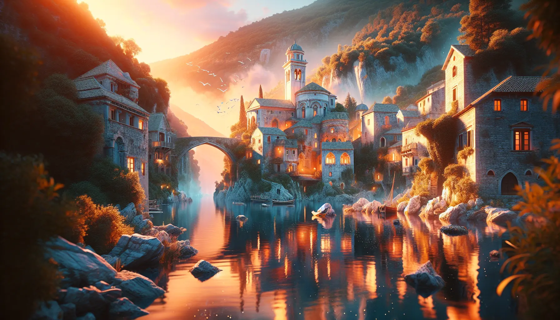 Panorama della costa istriana con villaggi caratteristici sullo sfondo.