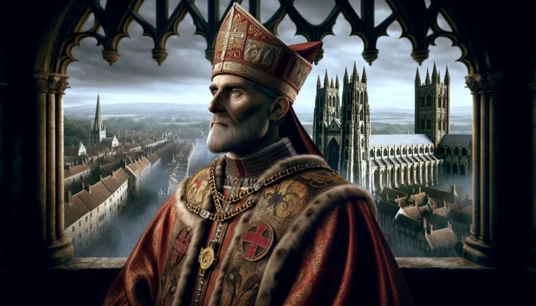 Raffigurazione di Tommaso Becket nella cattedrale di Canterbury, simbolo di libertà religiosa e giustizia.