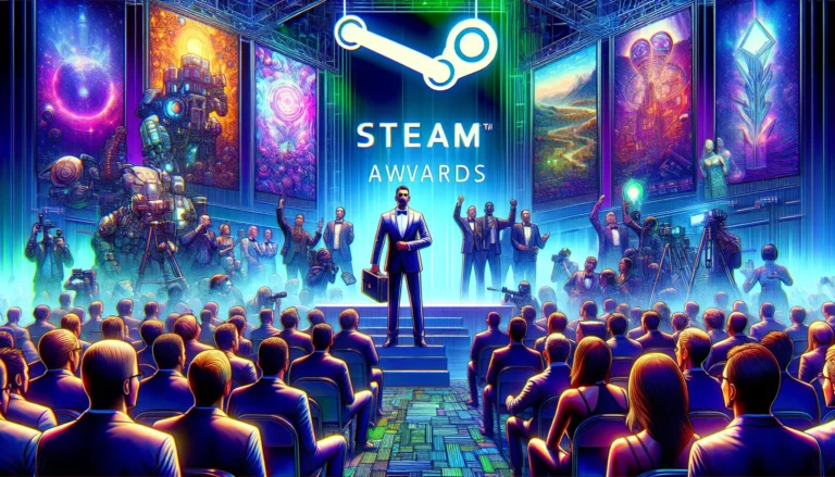 Un collage di giochi premiati ai Steam Awards, mostrando diverse esperienze di gioco e grafica accattivante.