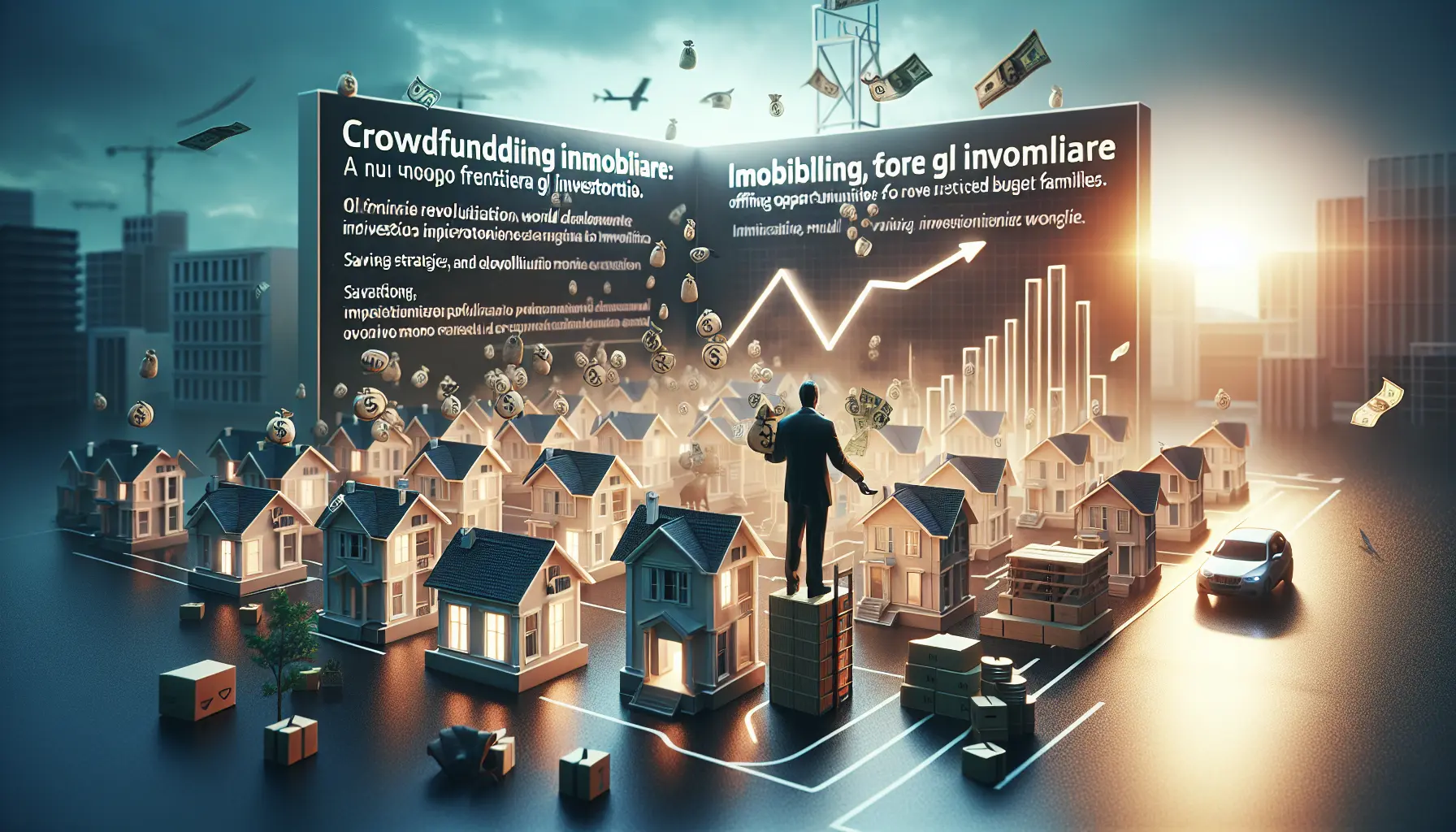 Investitore che esplora opportunità di crowdfunding immobiliare