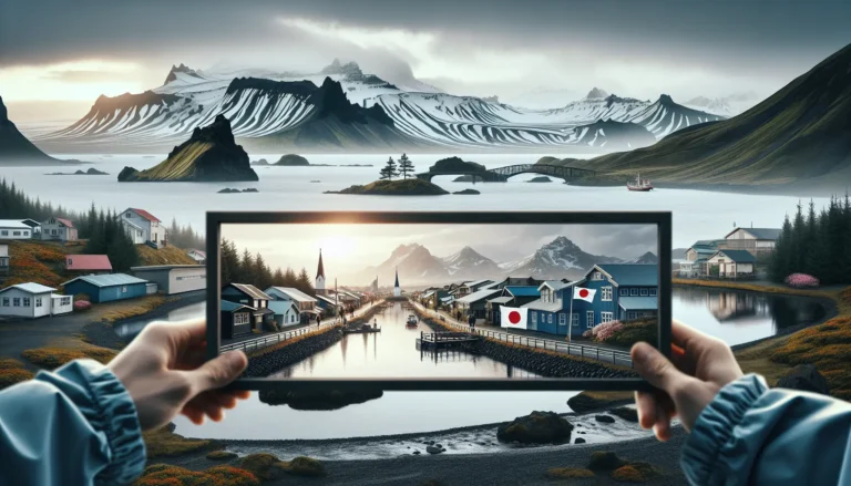 Un paesaggio naturale incontaminato che rappresenta il turismo sostenibile, con montagne verdi e un cielo blu.