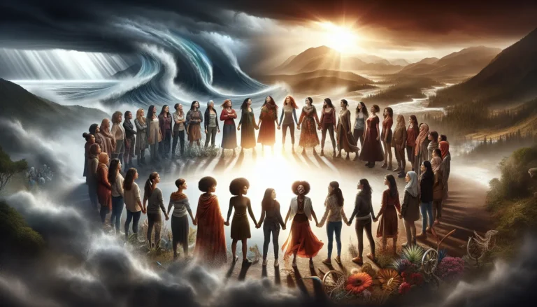 Immagine che rappresenta donne forti e resilienti che affrontano le avversità e ispirano il cambiamento sociale.