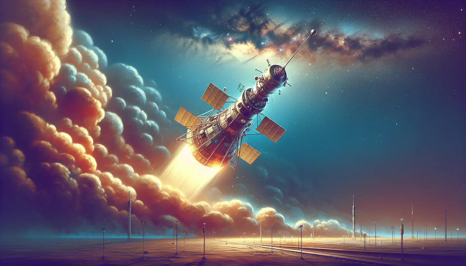 Immagine di Explorer 1 in orbita terrestre, simbolo dell'innovazione tecnologica nella corsa allo spazio.