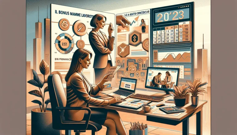 Madre lavoratrice con bambino, simbolo di sostegno economico e famiglia