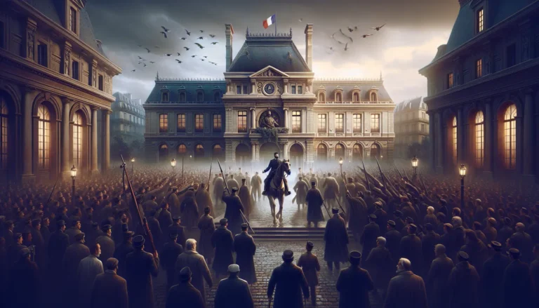 Rappresentazione artistica del caso Dreyfus, con simboli di giustizia e lotta contro l'antisemitismo.