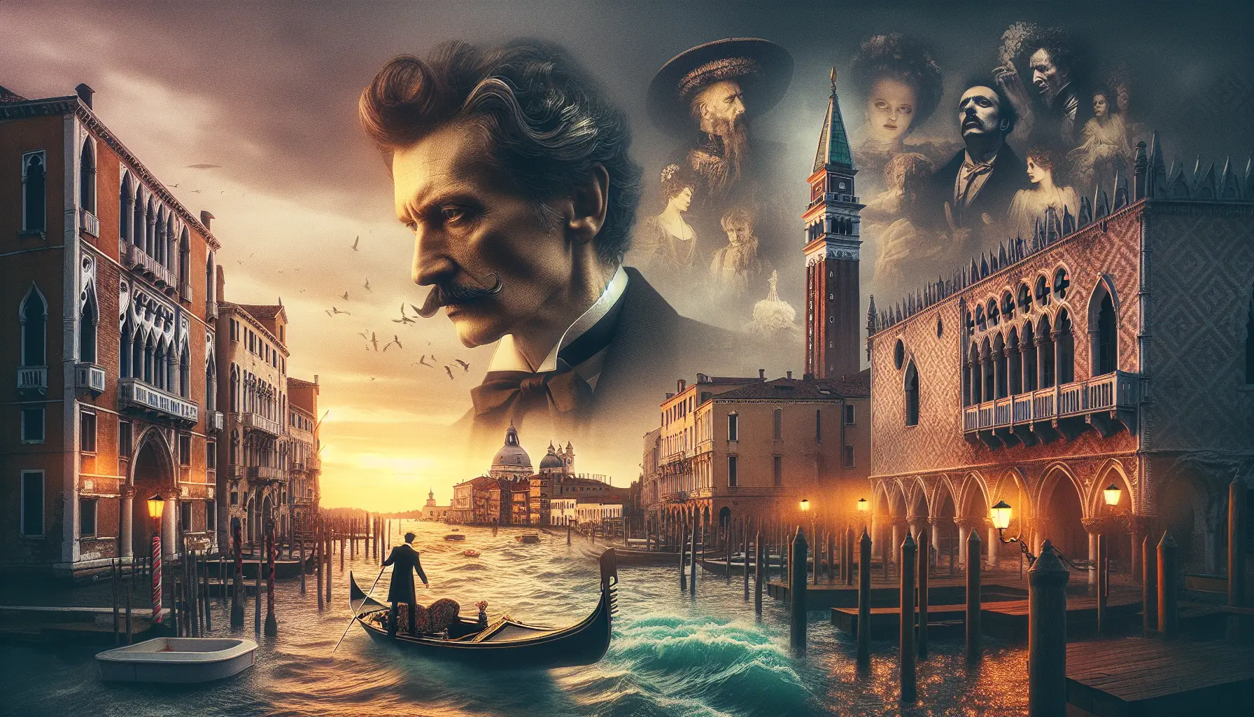 Un'immagine evocativa di Faust, il dramma di Goethe, che rappresenta la ricerca della conoscenza e il conflitto tra bene e male.