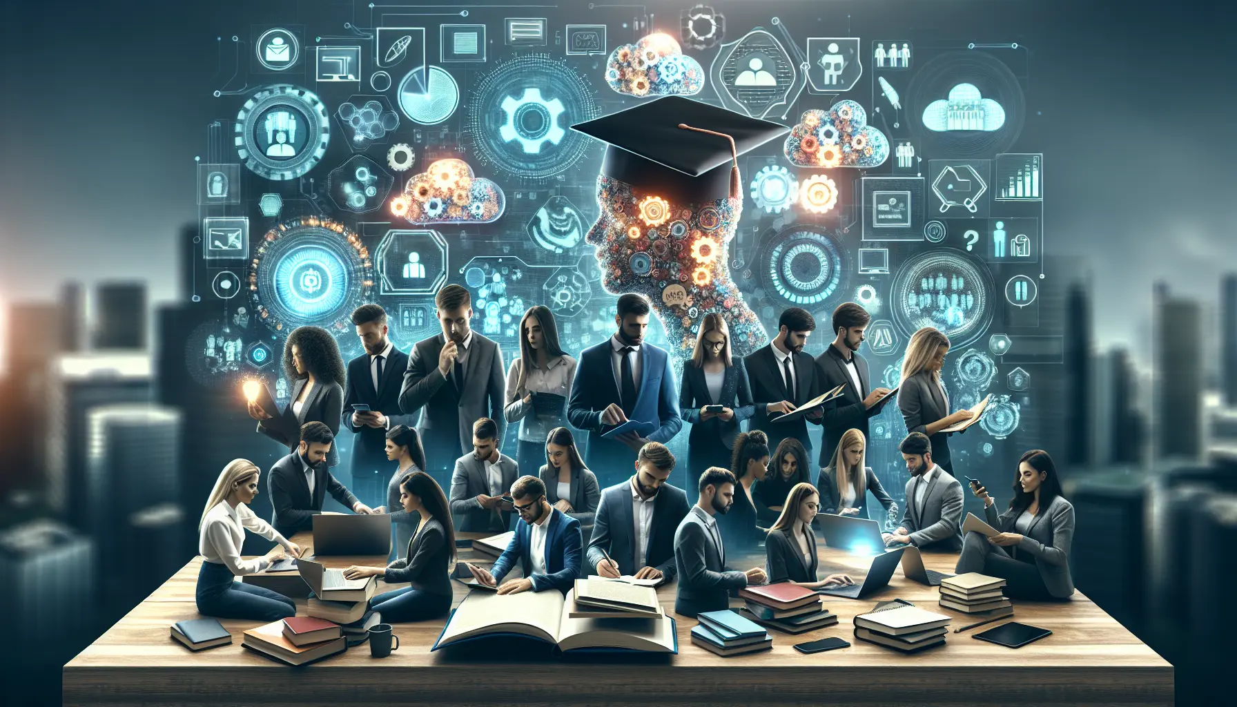 Un gruppo di studenti universitari in una sessione di brainstorming, immersi in un progetto di gruppo, mostrando collaborazione e comunicazione.
